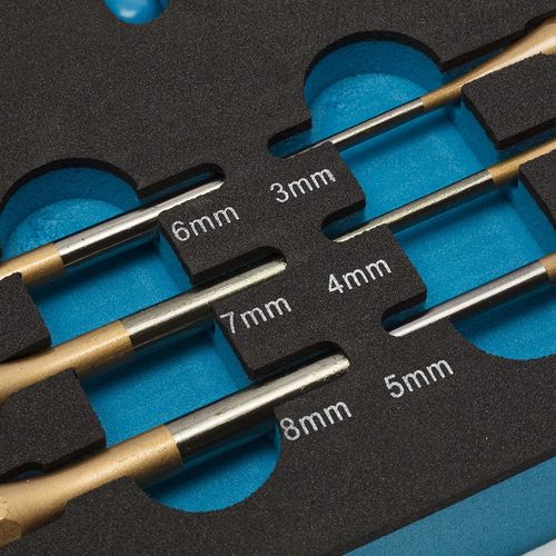 16-delige tangenset met doorslagen en een hamer in "PRO" softmodule 4