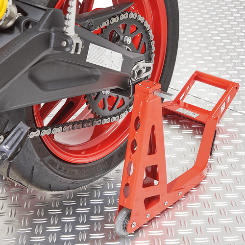 mat rode paddockstand voor motor bobbins