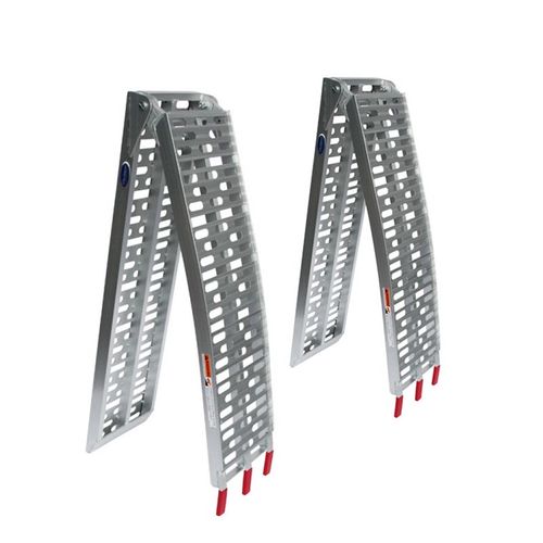 Extra verstevigde aluminium oprijplaat opklapbaar - 225 cm - 2 stuks 1