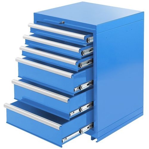 Hoekwerkbank met MDF blad + gereedschapskast blauw 8