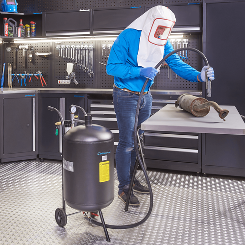 Mobiele straalketel 45 liter + soda straalkit 10