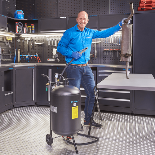 Verrijdbaar verflagen verwijderen gritstralers 80 liter