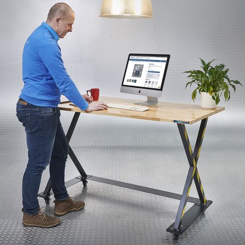 Eiken werkbank met x-poten
