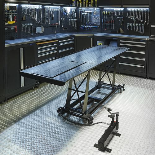 Zwarte motorheftafel 450 kg zonder oprijplaat