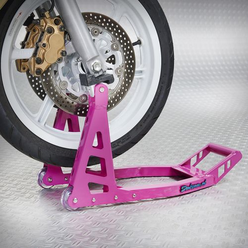 paddockstandaard roze voorwiel