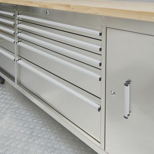 professionele werkbank rvs met veel opbergruimte