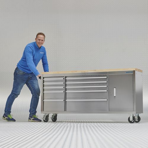 rvs verrijdbare werkbank