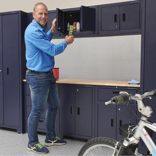 werkplaatsinrichting met houten werkblad