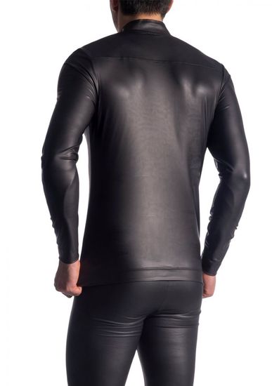 Manstore - M510 Zipped Longsleeves - Wetlook - Zwart