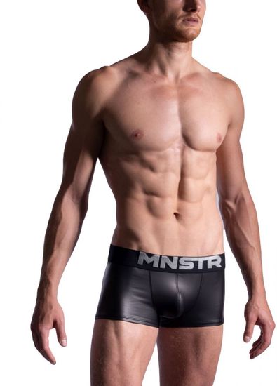 Manstore - M2191 Micro Pants - 3D Band - Wetlook - Zwart