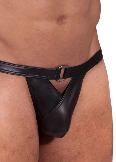 Manstore - M2318 - Triangle String - Gesp - Wetlook - Zwart