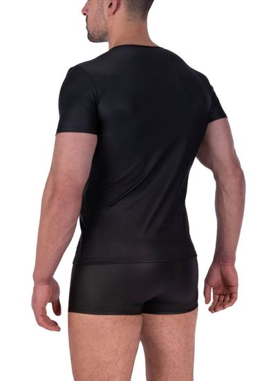 Manstore - M2326 - Zipped Shirt - Neopreenlook - Zwart