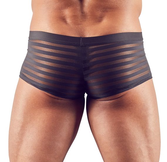 Svenjoyment Underwear - Short - Gaas - Transparant - Banen Patroon - Zwart 