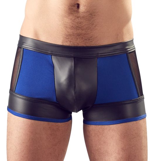 Svenjoyment Underwear - Short - Wetlook - Mesh - Microvezel - Blauw - Zwart