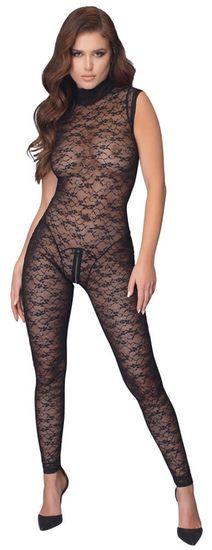 Cottelli Collection - Catsuit - Mouwloos - Kant - Zwart