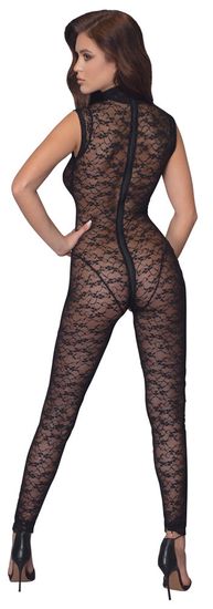 Cottelli Collection - Catsuit - Mouwloos - Kant - Zwart