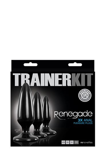 Renegade - Anal Training Kit - 3 Butt Plugs - Zuignap - Siliconen - Zwart