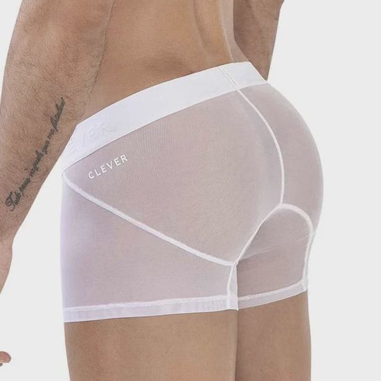 Clever Moda - Yin Yang Trunks - Boxershort - Mesh -  Wit