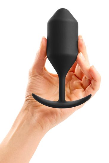 b-Vibe - Snug Plug 4 - Verzwaarde Butt Plug - Siliconen - Zwart