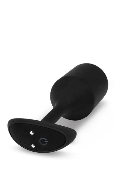 b-Vibe - Snug Plug 4 - Verzwaarde Butt Plug - Vibrerend - Siliconen - Zwart