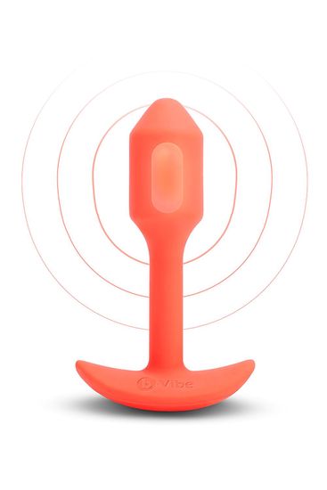 b-Vibe - Snug Plug 1 - Verzwaarde Butt Plug - Vibrerend - Siliconen - Oranje