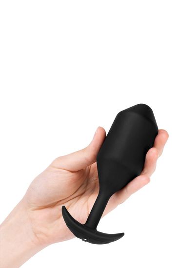 b-Vibe - Snug Plug 5 - Verzwaarde Butt Plug - Vibrerend - Siliconen - Zwart