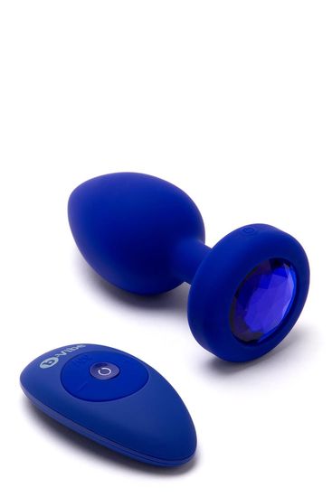 b-Vibe - Vibrating Butt Plug - Jewel - Siliconen - Navy - L/XL