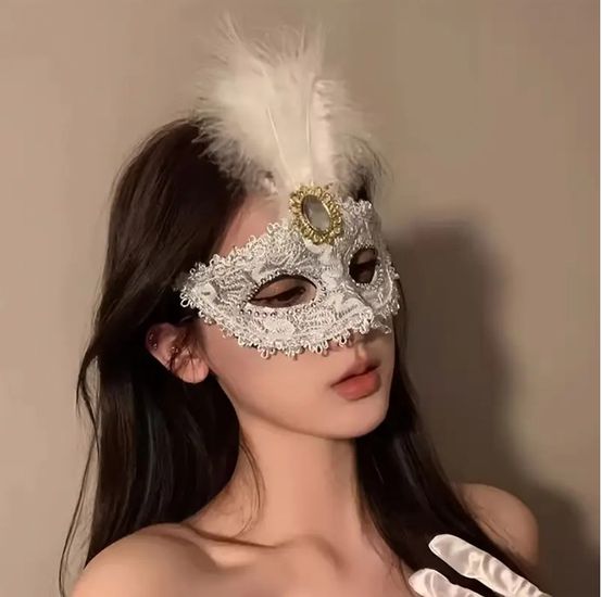Cape Specialist - Masker - Faux Diamond - Zilver - Wit