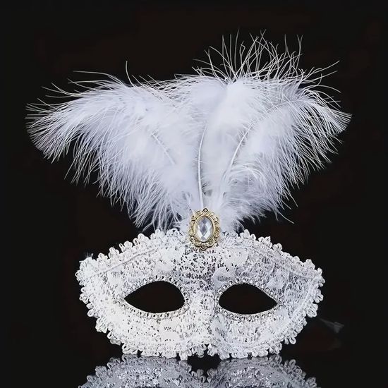 Cape Specialist - Masker - Faux Diamond - Zilver - Wit