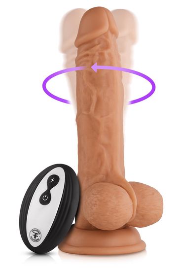FemmeFun - Vortex - Cyber Dildo - Turbo Baller 2.0 - 360 graden Rotatie - 8 Vibratie Modi - Zuignap - Nude