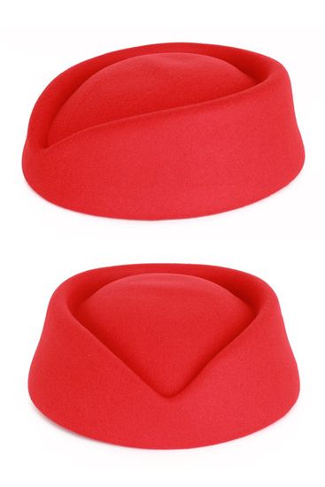 Stewardessen Hoed - Vilt - Rood 