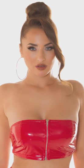 Koucla - Bandeau Top - Rits - Lak - Rood