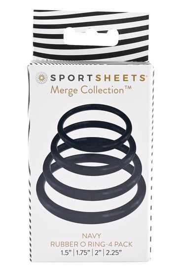 Sportsheets - Navy O-Ringen 4-Pack - Rubber - Marineblauw