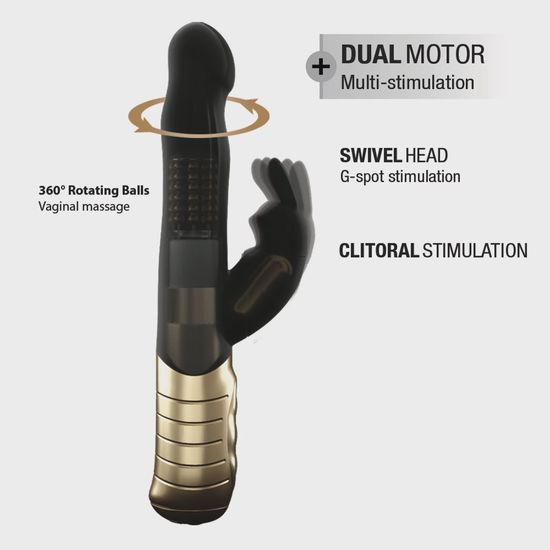 Dorcel - Baby Rabbit 2.0 - Spinning Vibrator - Goud - Zwart