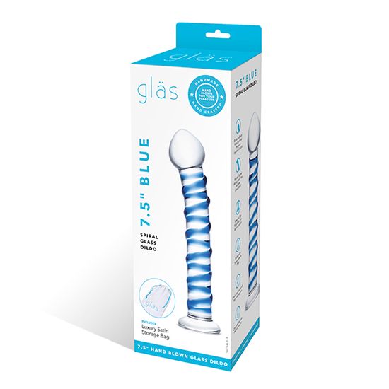 Blue Spiral Glazen Dildo - Gläs