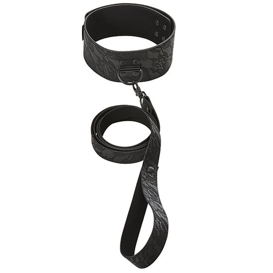 Sportsheets - Bondage Collar &amp; Leash - BDSM - Kantmotief - Zwart
