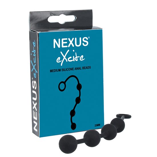 Nexus - Excite Anal Beads - Medium - Siliconen - Zwart
