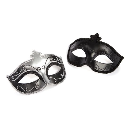 Fifty Shades Of Grey - Masquerade Mask Twin Pack - Masker Op Masker - Siciliaans - Zwart - Zilver