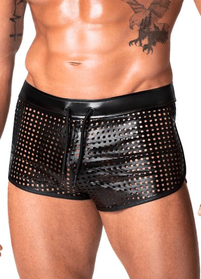 Noir Handmade - H079 - Mayhem - Shorts - Geperforeerd Wetlook - Zwart