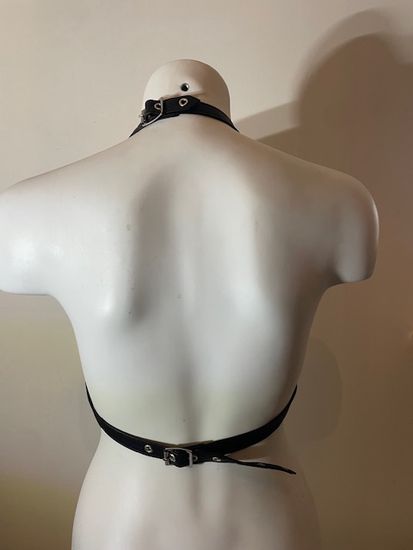 Bizonder - Bikini Top - Ringen - Leer - Zwart Maat M/L