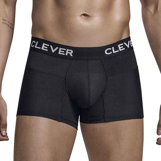 Clever Moda - Kalipso Trunks - Boxershort - Elastische Mesh - Brede Band - Black