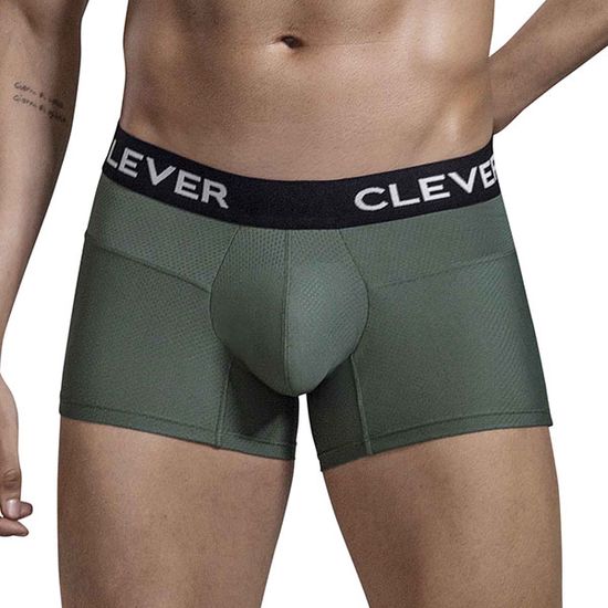 Clever Moda - Kalipso Trunks - Boxershort - Elastische Mesh - Brede Band - Groen