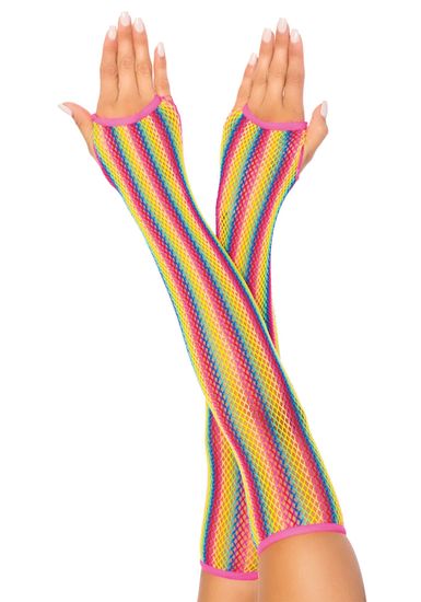 Leg Avenue - Rainbow Handschoenen - Pride - Visnet - Regenboog