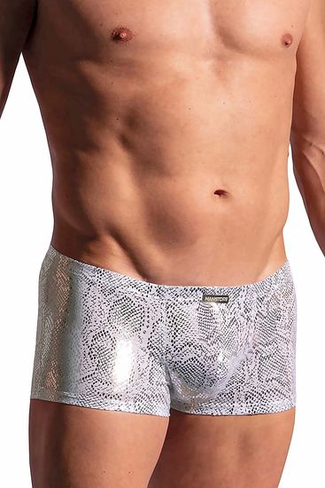Manstore - M2227 - Nightclub - Micro Pants - Snakeprint - Wit - Zilver