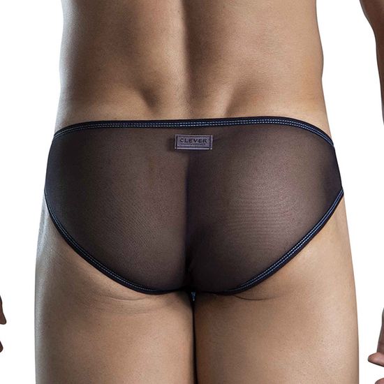 Clever Moda - Mockery Brief - Fantasy Slip - Mesh - Zwart - Blauw