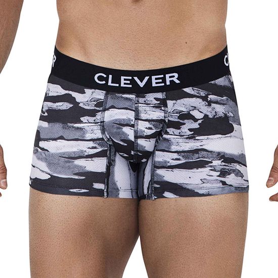 Clever Moda - Navigate Boxershort - Elastische Mesh - Print - grijs