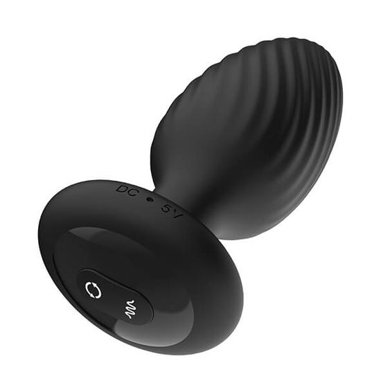 Nexus - Tornado - Butt Plug - Rotating - Vibrating - Siliconen - Zwart - Medium