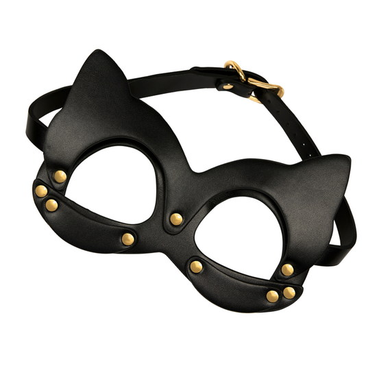 Kinky Diva - Cat Mask - BDSM - PU Leer - Verstelbaar - Zwart - Goud