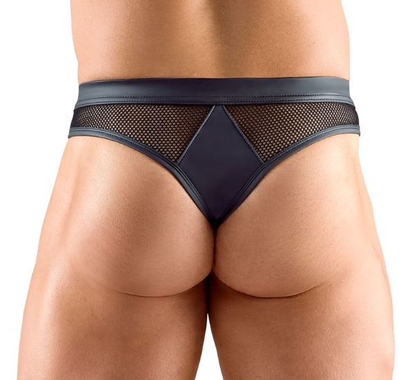 Svenjoyment Underwear - String - Studs op Gulp - Visnet - Wetlook - Zwart