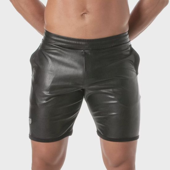 TOF PARIS - Kinky Long Shorts - PU-leer - Zwart